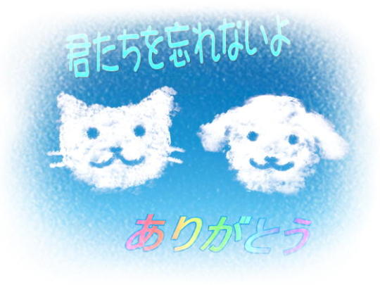ペットの犬と猫の雲の絵